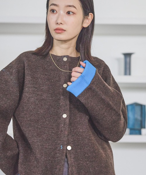 バレンシアガ 07AW ニコラ期 紋章ボタン ニットカーディガン コート 38 LAKOLE（ラコレ） カーディガン 7ゲージ配色ニットカーディガン