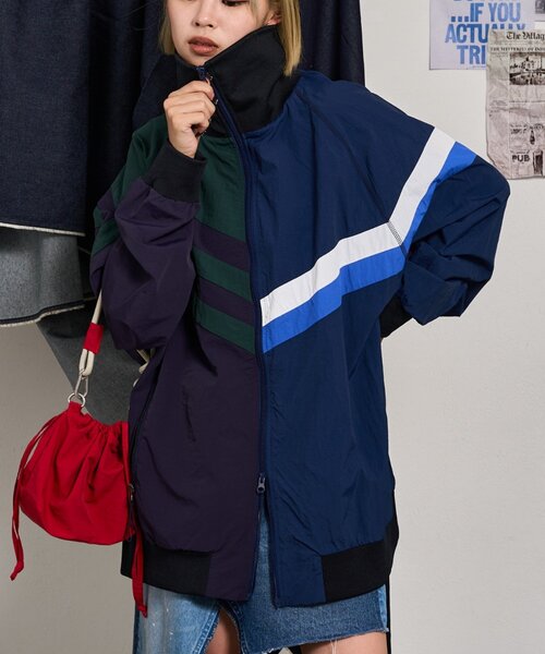 「etsinta」 ナイロンブルゾン ONE SIZE ネイビー レディース_画像2