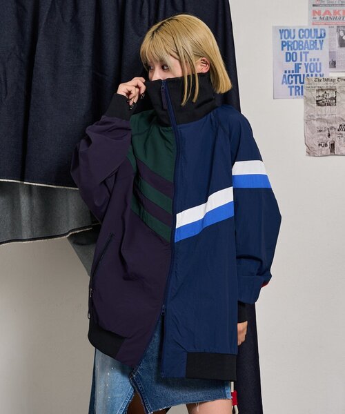 「etsinta」 ナイロンブルゾン ONE SIZE ネイビー レディース_画像3