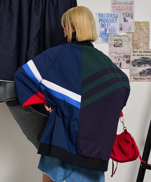 「etsinta」 ナイロンブルゾン ONE SIZE ネイビー レディース_画像7