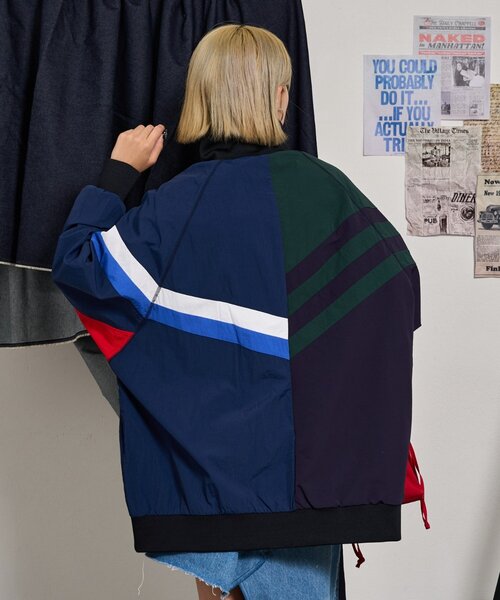 「etsinta」 ナイロンブルゾン ONE SIZE ネイビー レディース_画像8