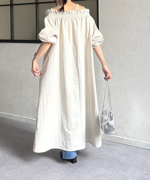 「Thevon」 7分袖ワンピース FREE モカ レディース_画像6