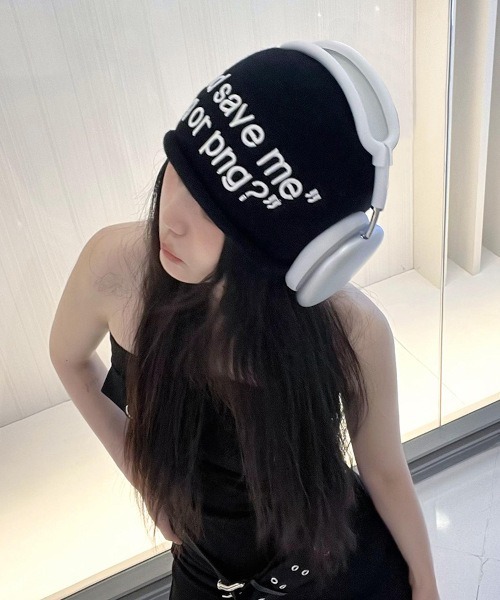 00s archive ppfm ビーニー　ニット帽　y2k アーカイブ　希少 ニット帽 ビーニー archive y2k 平成 ダークウェア V系 opium - メルカリ