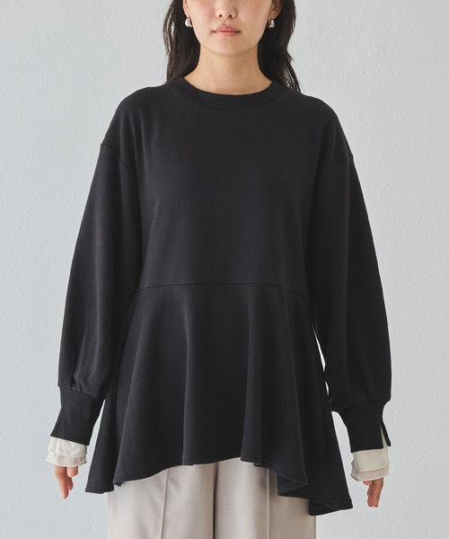 「LAVEANGE」 スウェットカットソー 4L ベージュ レディース_画像2