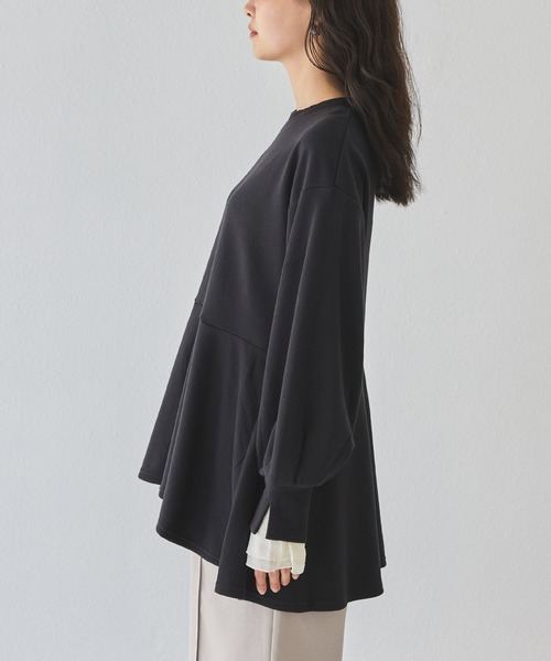 「LAVEANGE」 スウェットカットソー 4L ベージュ レディース_画像3