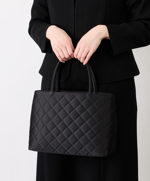 VIP限定 【非売品】 ブラック キルティング ハンドバッグ~~~ 本革サークルハンド キルティングバッグ