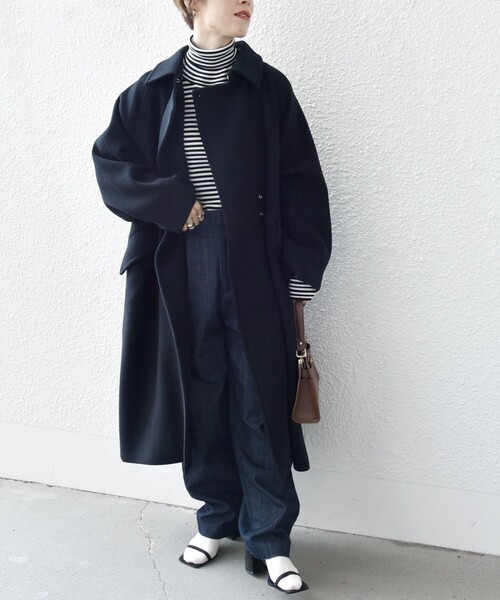 SHIPS any 「SHIPS any」 ステンカラーコート ONE SIZE ブラック