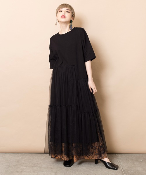 「OSMOSIS」 「loaf」半袖ワンピース ONE SIZE ライトベージュ レディース_画像8