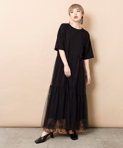 「OSMOSIS」 「loaf」半袖ワンピース ONE SIZE ライトベージュ レディース_画像9