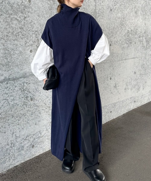 「select MOCA by son」 ニットベスト SMALL ブラック レディース_画像3