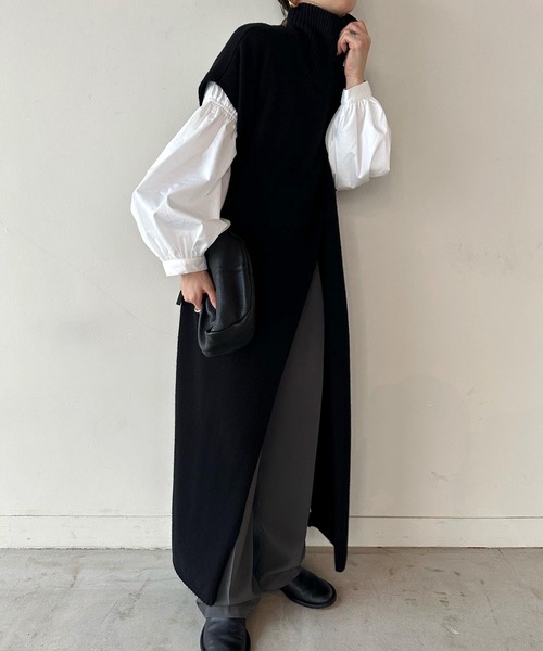 「select MOCA by son」 ニットベスト SMALL ブラック レディース_画像5