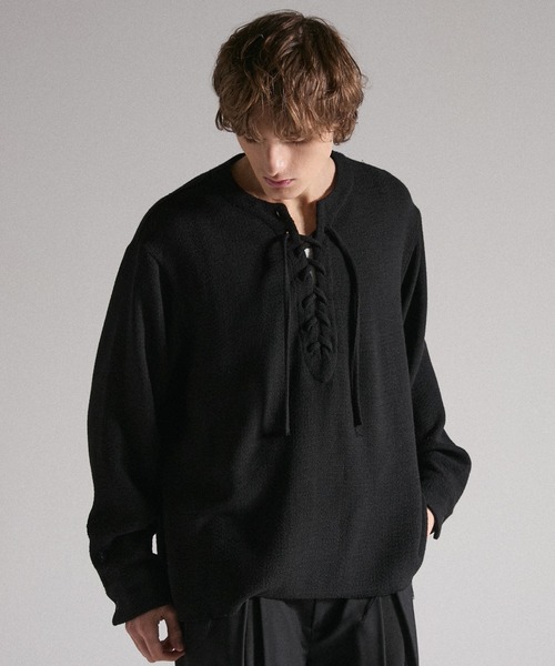 GRANCY tシャツ 「GRANCY」Lace-Up Light Mesh Pullover / レース 