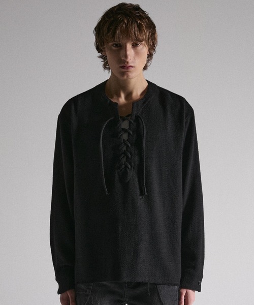 GRANCY tシャツ 「GRANCY」Lace-Up Light Mesh Pullover / レース 