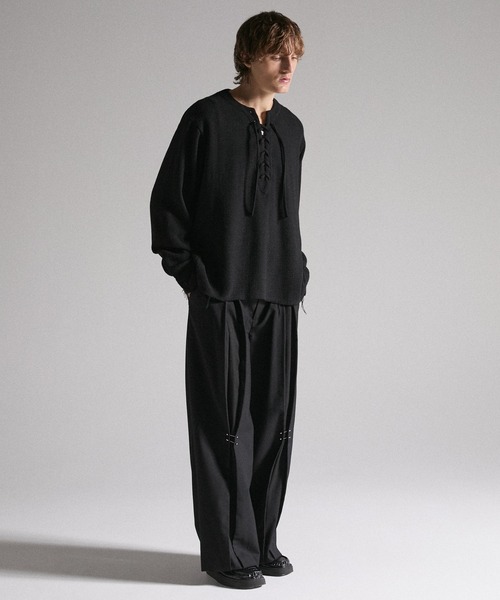 【GRANCY】レースアップライトメッシュプルオーバー　M GRANCY tシャツ 「GRANCY」Lace-Up Light Mesh Pullover / レース