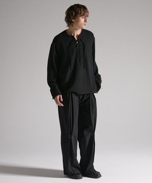 GRANCY tシャツ 「GRANCY」Lace-Up Light Mesh Pullover / レース