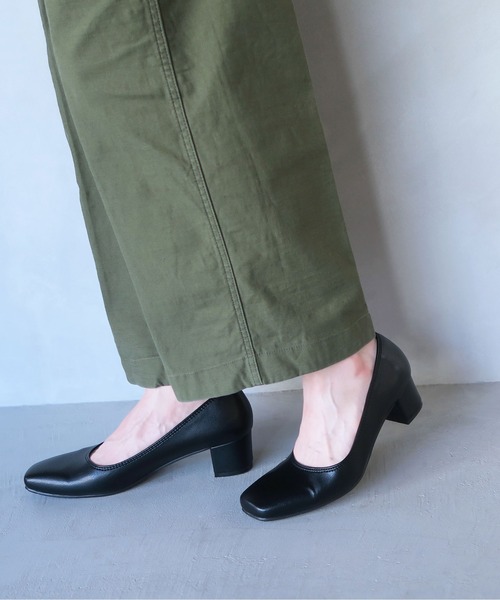 パンプス 入学式 卒業式 CHICSLICK 晴雨兼用3Dインソールスクエアトゥ4.5cmパンプス