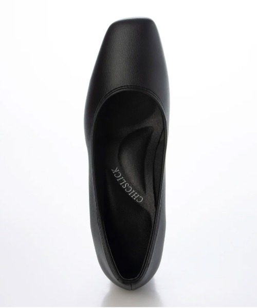 パンプス 入学式 卒業式 CHICSLICK 晴雨兼用3Dインソールスクエアトゥ4.5cmパンプス