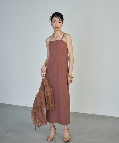 「Trish」 キャミソールワンピース SMALL チャコールグレー レディースの画像