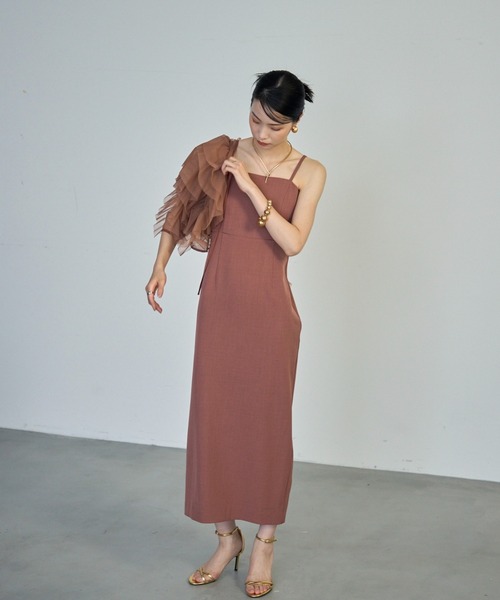 「Trish」 キャミソールワンピース SMALL チャコールグレー レディースの画像