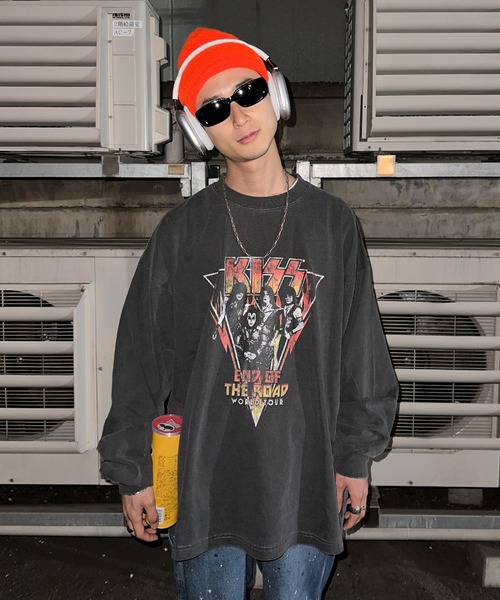 「Perushu」 長袖Tシャツ MEDIUM チャコールグレー メンズ_画像6