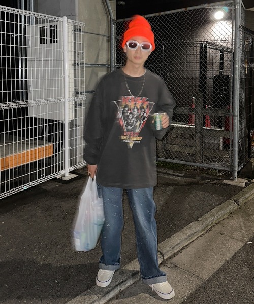 「Perushu」 長袖Tシャツ MEDIUM チャコールグレー メンズ_画像7