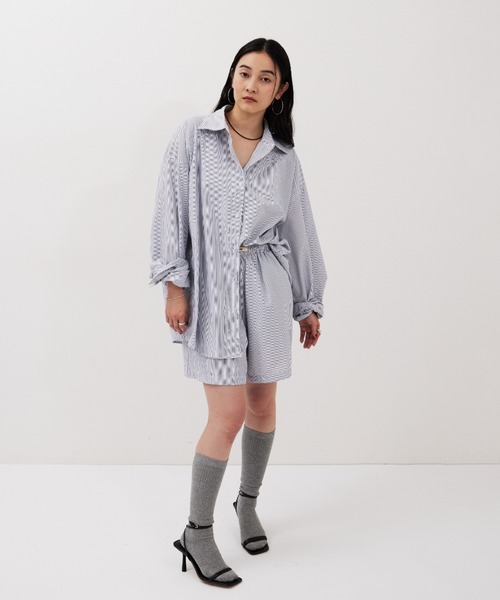 HANNE ブラウス シャツ ストライプシャツセットアップ レディース
