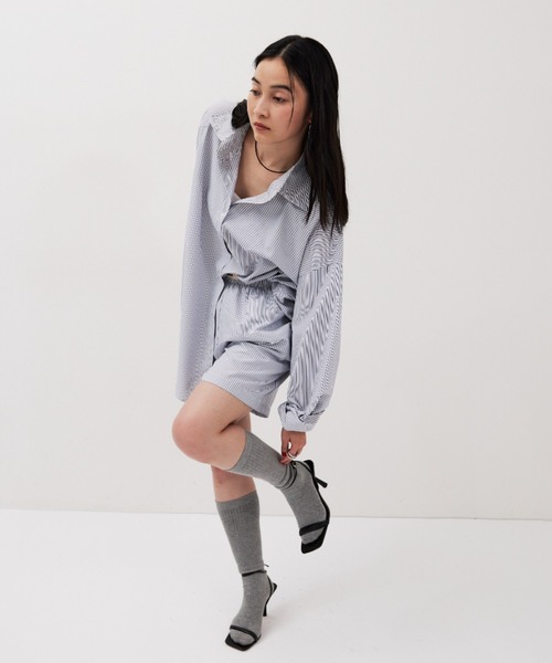 HANNE ブラウス シャツ ストライプシャツセットアップ レディース