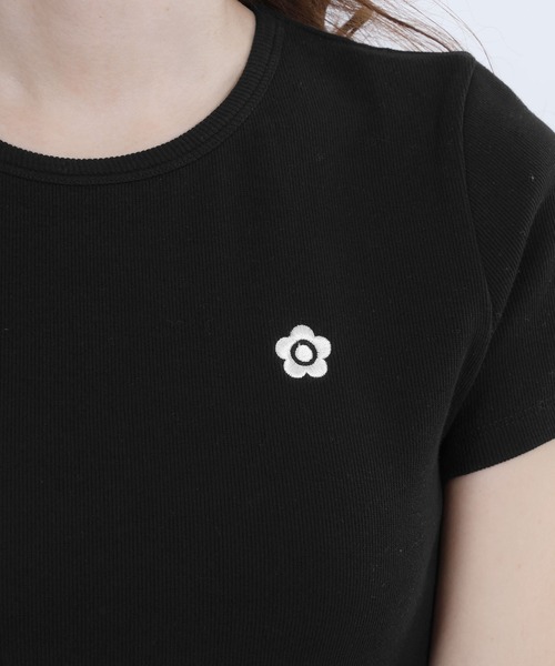 マリークワント　Tシャツ　ブラック MARY QUANT（マリークヮント） tシャツ マリークワント エンボス