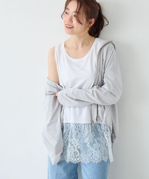 nowos レースタンクトップ le.coeur blanc（ルクールブラン） タンクトップ ノースリーブ 裾