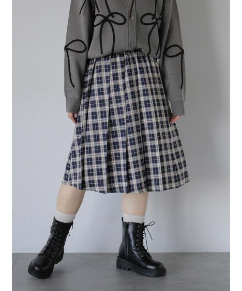 「ehka sopo」 プリーツスカート F ネイビー レディース_画像2