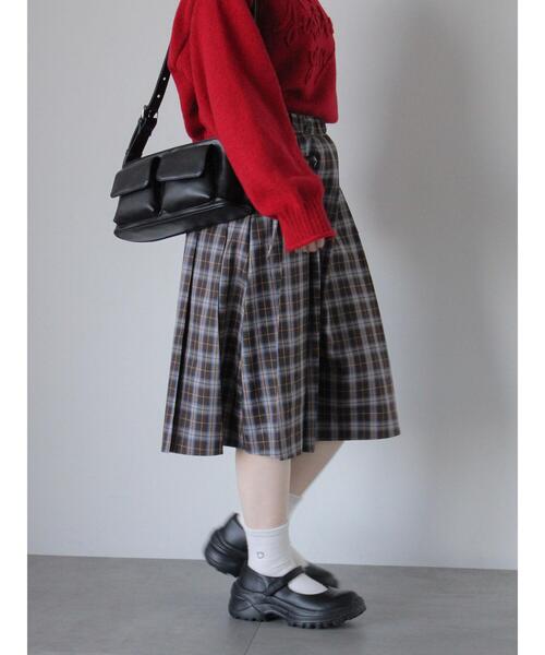「ehka sopo」 プリーツスカート F ネイビー レディース_画像6
