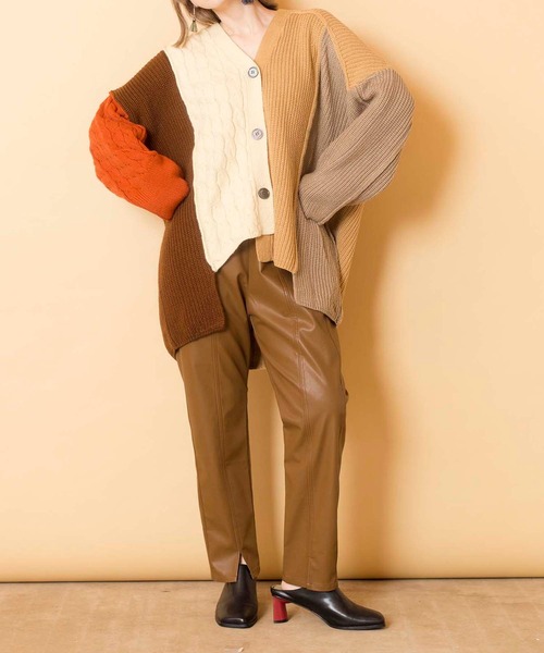 「OSMOSIS」 「LE TRICOT 」ニットカーディガン ONE SIZE オリーブ レディース_画像5