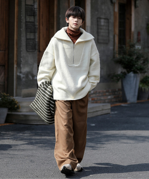 「neos」 「ACQUIESCE」長袖ニット MEDIUM ブルー メンズ_画像3