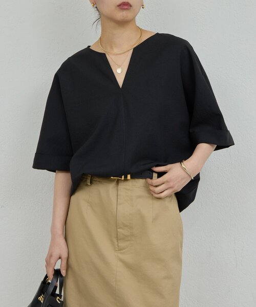 uvカット ブラウス シャツ スキッパーブラウス レディースの画像