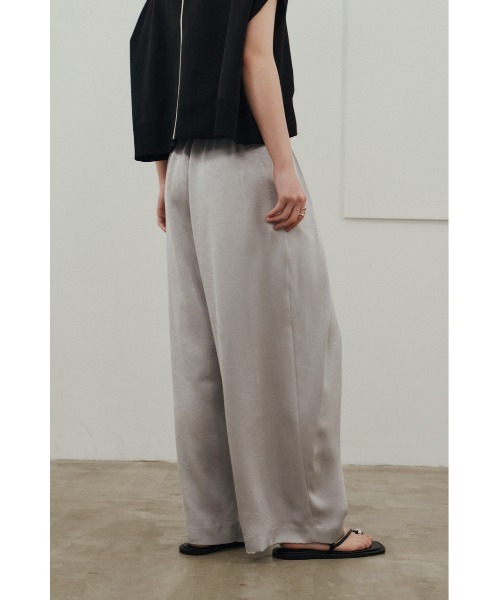 パンツ サテンラップワイドパンツ レディースの画像