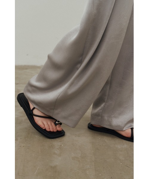 パンツ サテンラップワイドパンツ レディースの画像