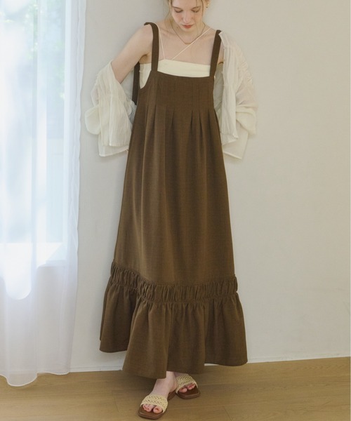 OLUN ワンピース front tuck belt cami onepiece/フロントタックベルト