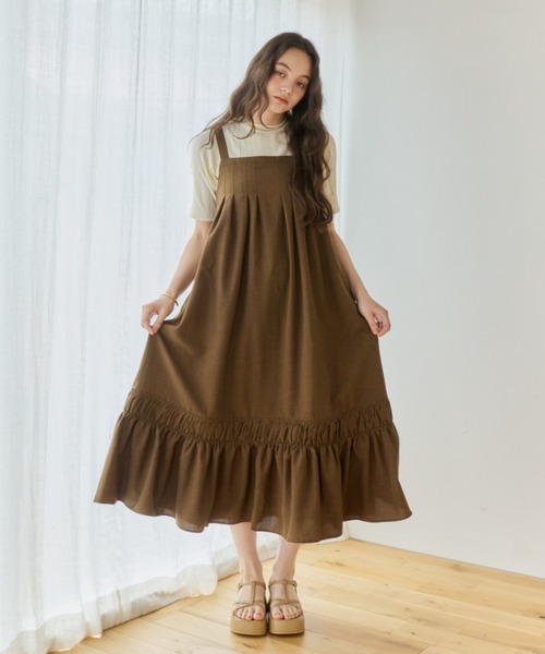 OLUNワンピース OLUN ワンピース front tuck belt cami onepiece/フロントタックベルト