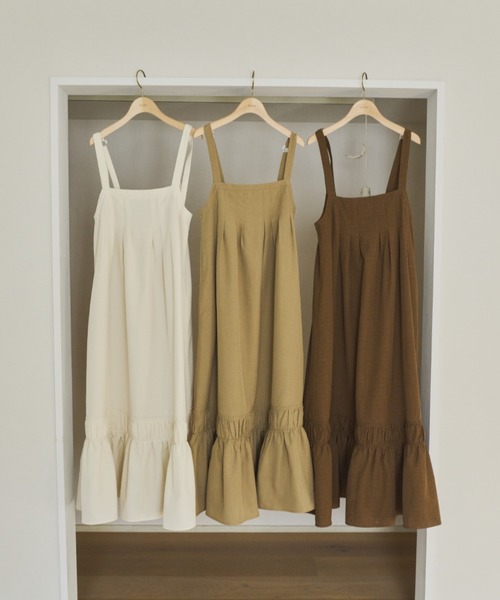 OLUN ワンピース front tuck belt cami onepiece/フロントタックベルト