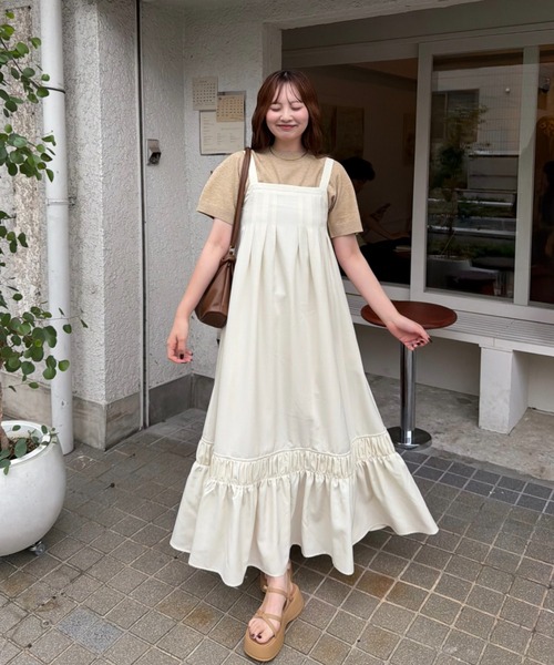 OLUN ワンピース front tuck belt cami onepiece/フロントタックベルト