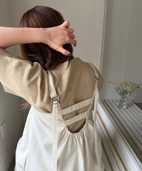 OLUN ワンピース front tuck belt cami onepiece/フロントタックベルト