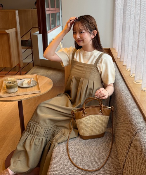 OLUN ワンピース front tuck belt cami onepiece/フロントタックベルト