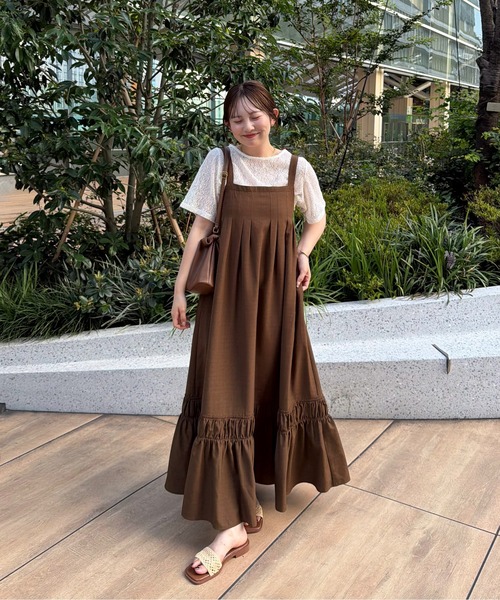 OLUN フロントタックベルトキャミワンピース OLUN ワンピース front tuck belt cami onepiece/フロントタックベルト