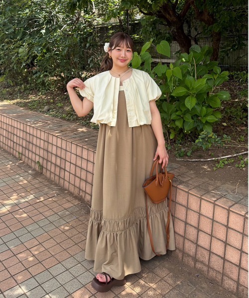 OLUN ワンピース front tuck belt cami onepiece/フロントタックベルト