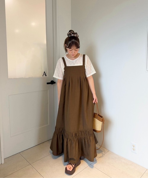 OLUN ワンピース front tuck belt cami onepiece/フロントタックベルト
