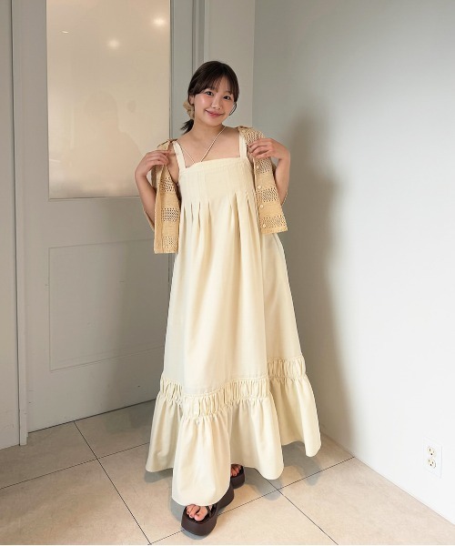 OLUN ワンピース front tuck belt cami onepiece/フロントタックベルト