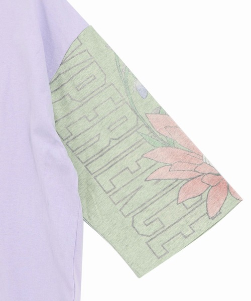 ScoLar（スカラー） tシャツ 162625：花ネコ袖柄切替 フクミン・モケの