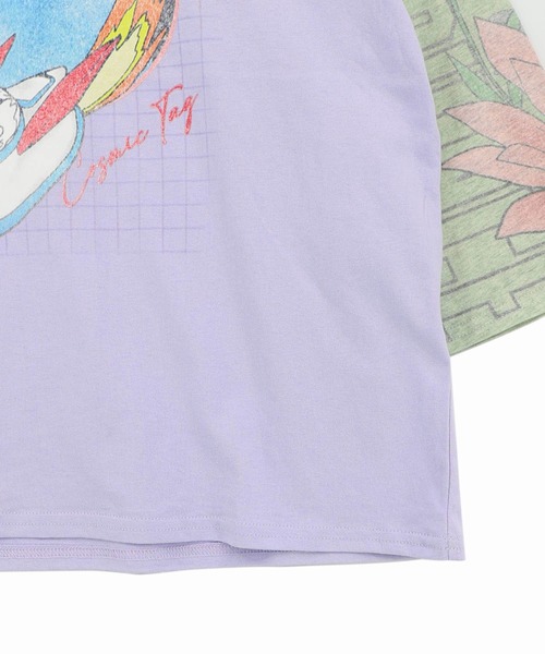 ScoLar（スカラー） tシャツ 162625：花ネコ袖柄切替 フクミン・モケの