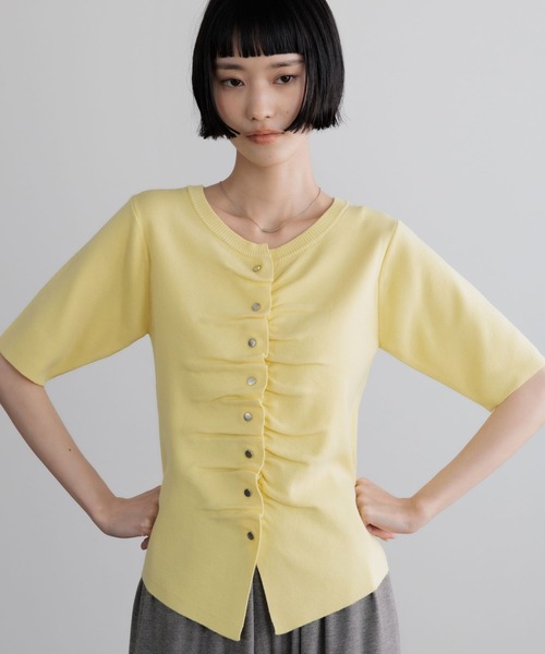 カーディガン ギャザーボタンカーディガンＳＳ 685809 レディースの画像