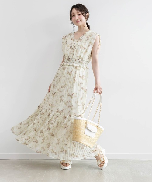 RANDA（ランダ） ワンピース プリーツティアードシフォンワンピース